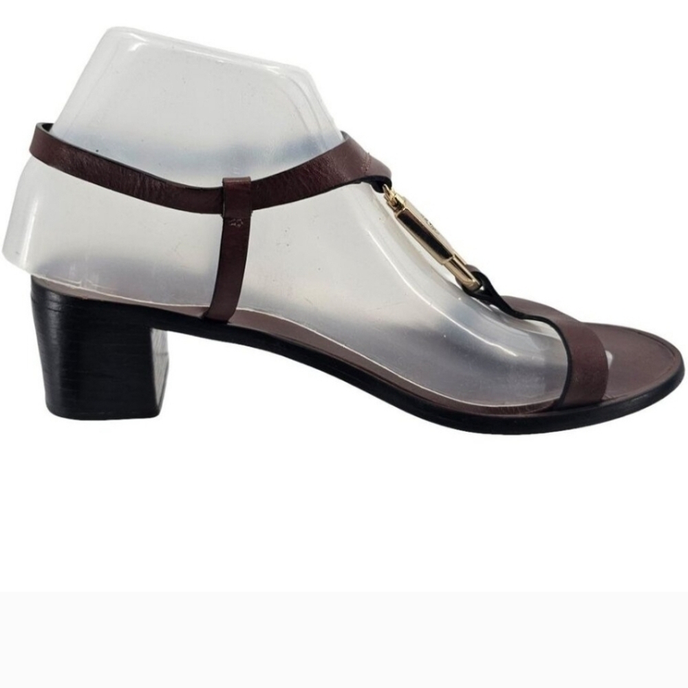 Tory Burch Womens 7.5 Leather Strappy Padlock Sandals - Picture 3 of 9